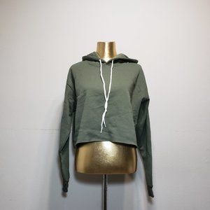 WILD FABLE Olive Cropped Hoodie